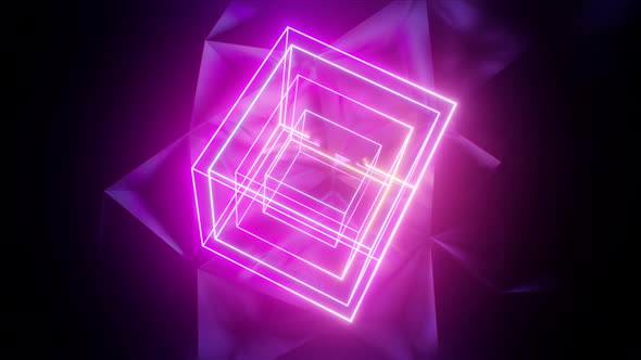 Neon Cube Background 4K
