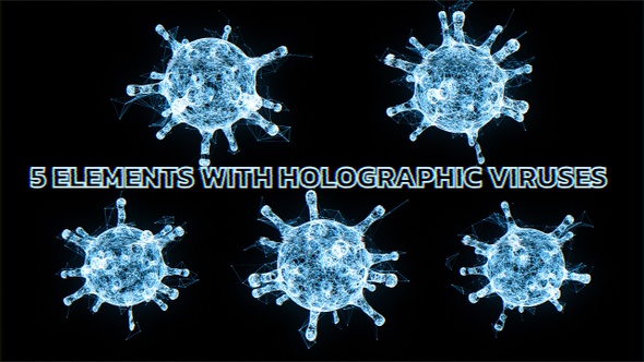 5 holographic HUD elements with viruses alt