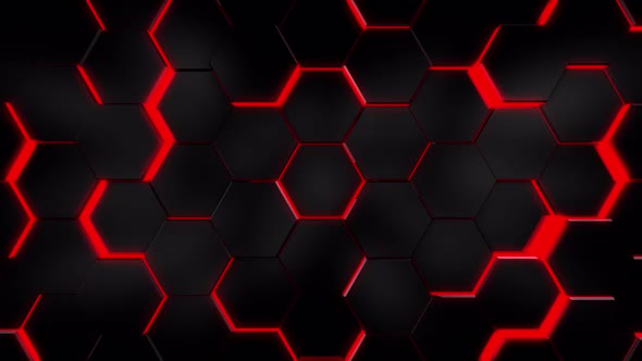 Red Hexagons Background, Motion Graphics | VideoHive