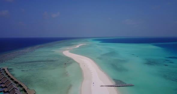 Tropical drone travel shot of a white sandy paradise beach and blue sea background in best quality 4 alt