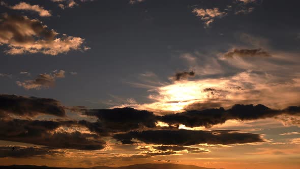 Dark Epic Clouds In Sunset