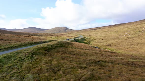 Flying Above the R254 Next to Glenveagh National Park  County Donegal Ireland alt