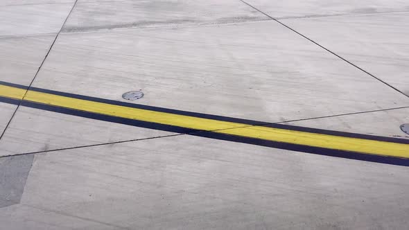 View of the airpot tarmac moving over the runway towards docking alt
