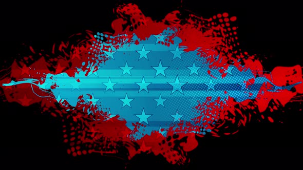 Grunge Blot Concept USA Flag