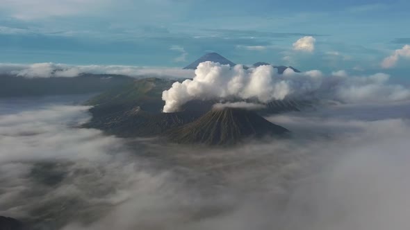 Aerial view of Bromo volcano alt