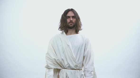 Jesus Raising Hands, Vanishing in Bright Heaven Light, Resurrecting Holiday alt