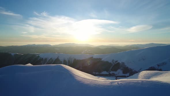 Fantastic view of the winter ski slope alt