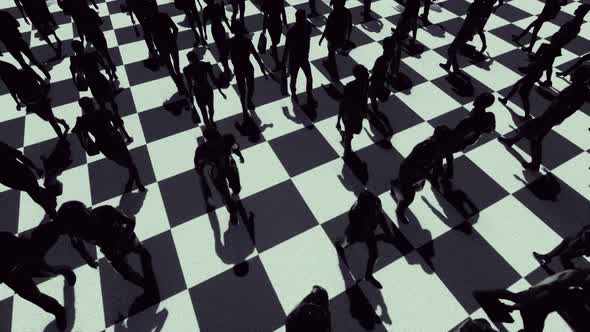 Silhouettes of People Walking alt