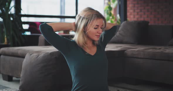 Portrait of Attractive Young Lady Practicing Yoga alt
