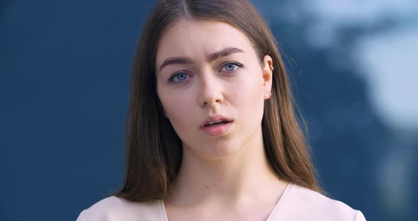 Closeup of Female Displeased Face alt