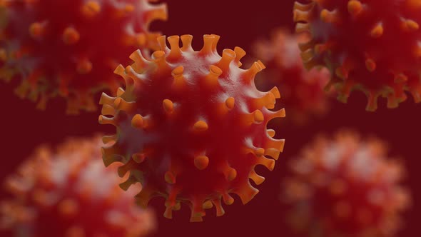 Corona Virus Microbe Organism Wallpaper Loop Footage of Red Flu