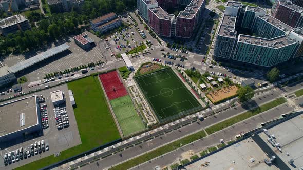 Drone Aerial View Modern Building Residential Complex Respublika Construction alt