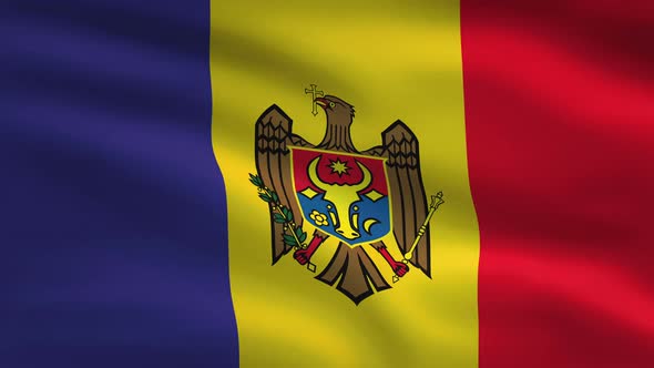 Moldova Windy Flag Background 4K alt