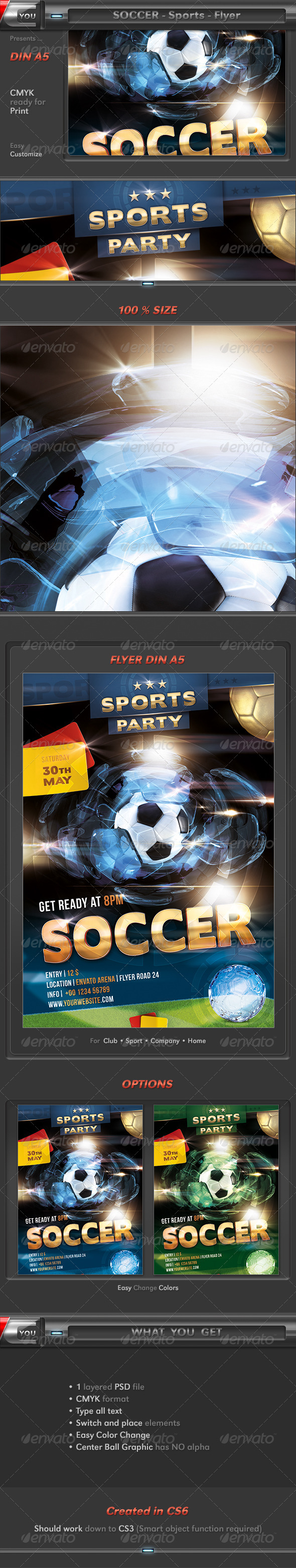 Soccer Sports Event Party Flyer - Sports Events