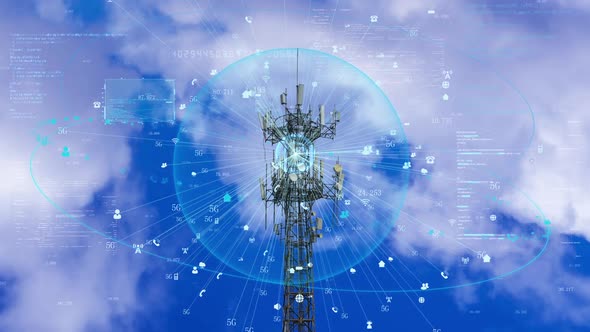 5g Base Station Signal Transmission Network Communication Tower