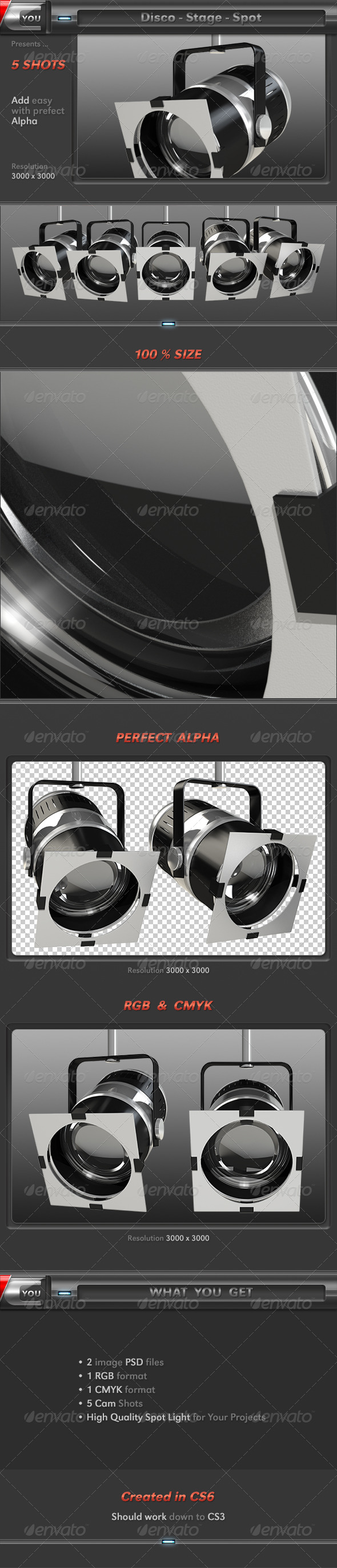 3D Disco Light Spot - Objects 3D Renders