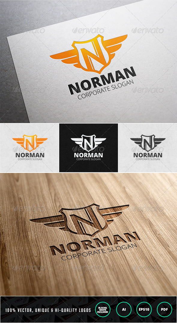 Norman | Letter N Logo Template - Letters Logo Templates