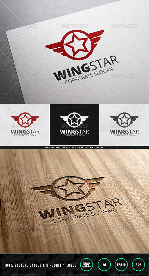 Wing Star Logo Template