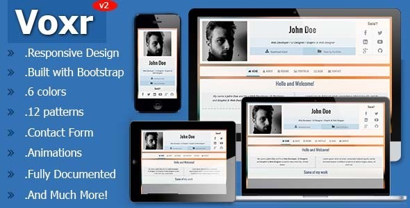 Voxr - Responsive vCard Personal Template