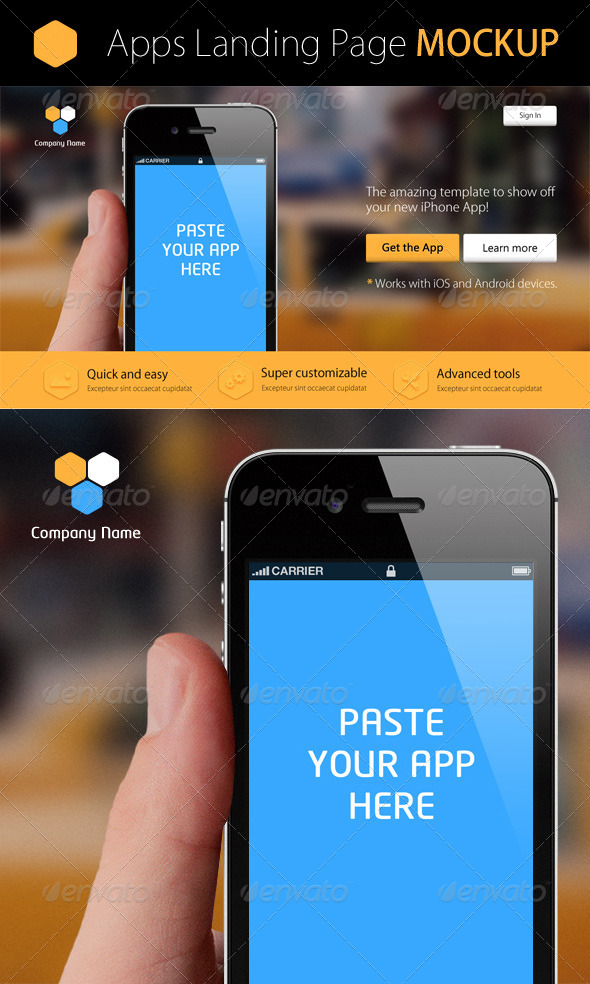 Mobile App Page Mockup - Mobile Displays