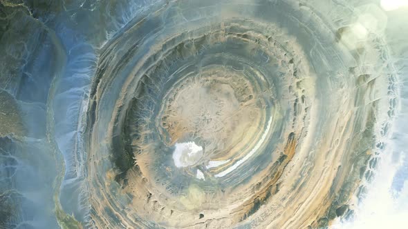 Richat Structure from Space. 4K. 