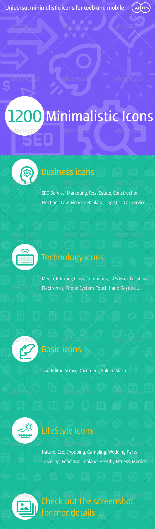 1200 Minimalistic Icons