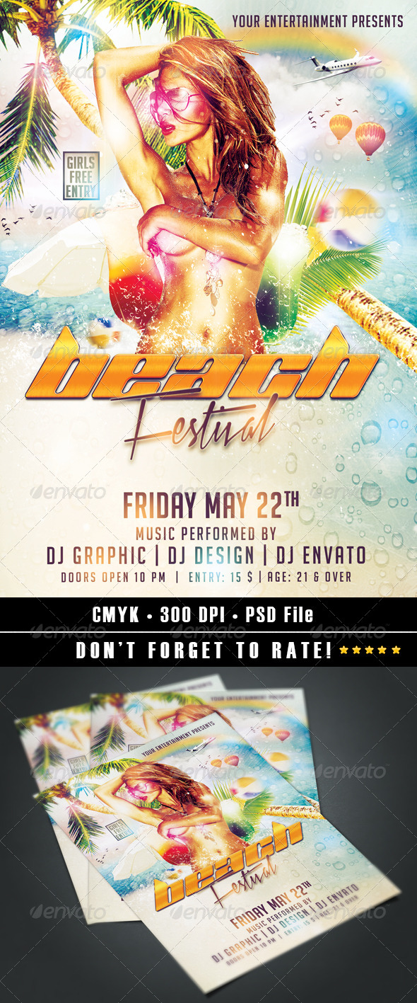 Beach Festival flyer - Clubs & Parties Events