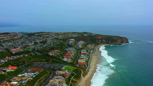 Drone shot panning away from Salt Creek Beach in Dana Point CA alt