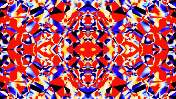 Looping pattern. Abstract background Equalizer DJ disco neon led lighting. Kaleidoscope, mandala alt