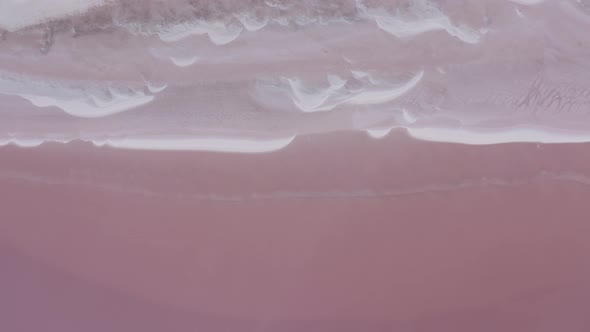 Flying Over a Pink Salt Lake