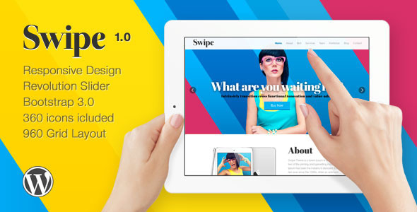 Swipe Responsive One Page Theme - Creative WordPress