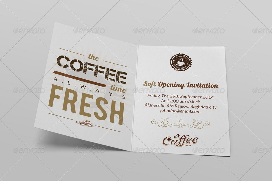 Cafe Soft Opening Invitation Card Vol.3 by OWPictures | GraphicRiver