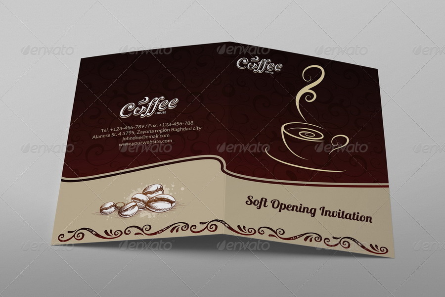 Cafe Soft Opening Invitation Card Vol.3 by OWPictures | GraphicRiver