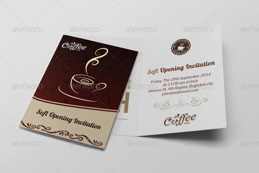 Cafe Soft Opening Invitation Card Vol.3 by OWPictures | GraphicRiver