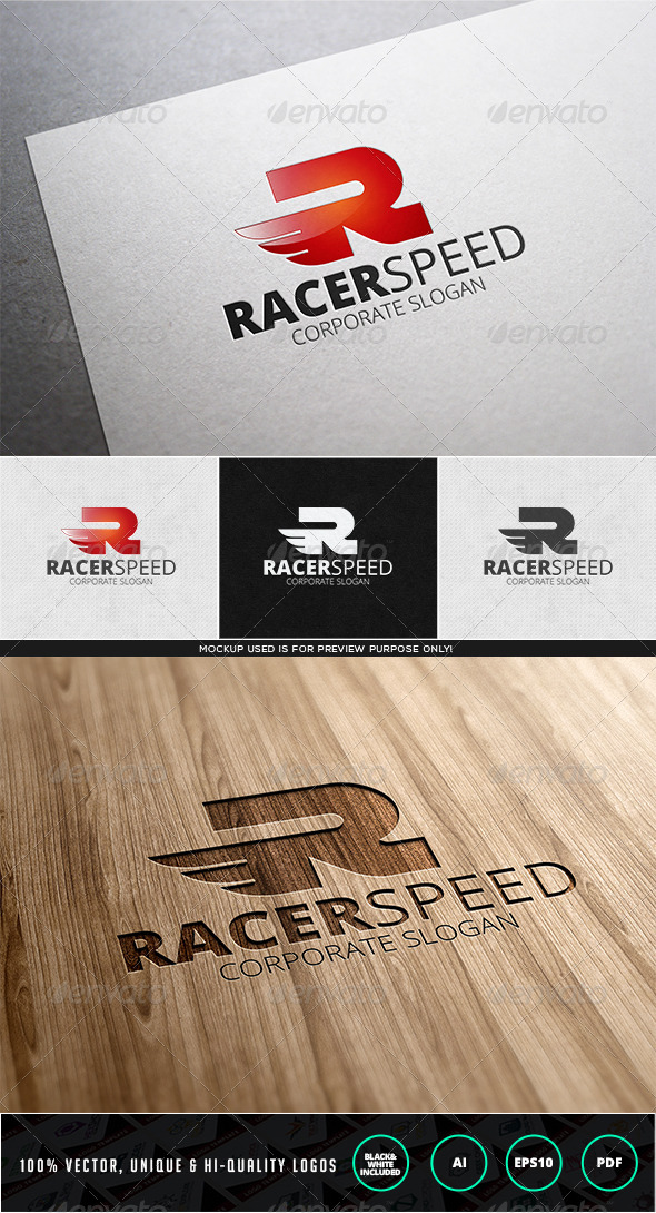 Racer Speed Logo Template - Letters Logo Templates