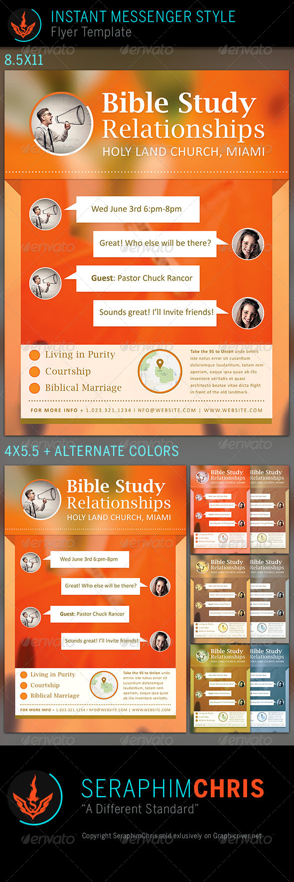 Relationships Bible Study: Church Flyer Template - Church Flyers