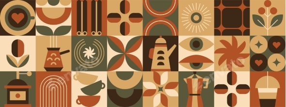 Abstract Geometric Drink Pattern with Bauhaus