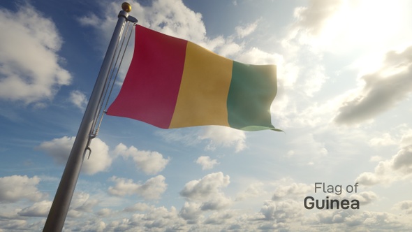 Guinea Flag on a Flagpole alt