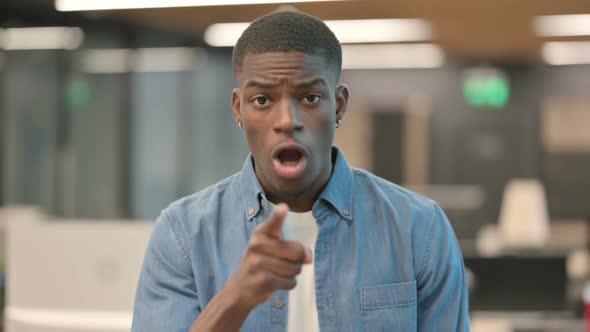 Aggressive Young African American Man Feeling Angry alt