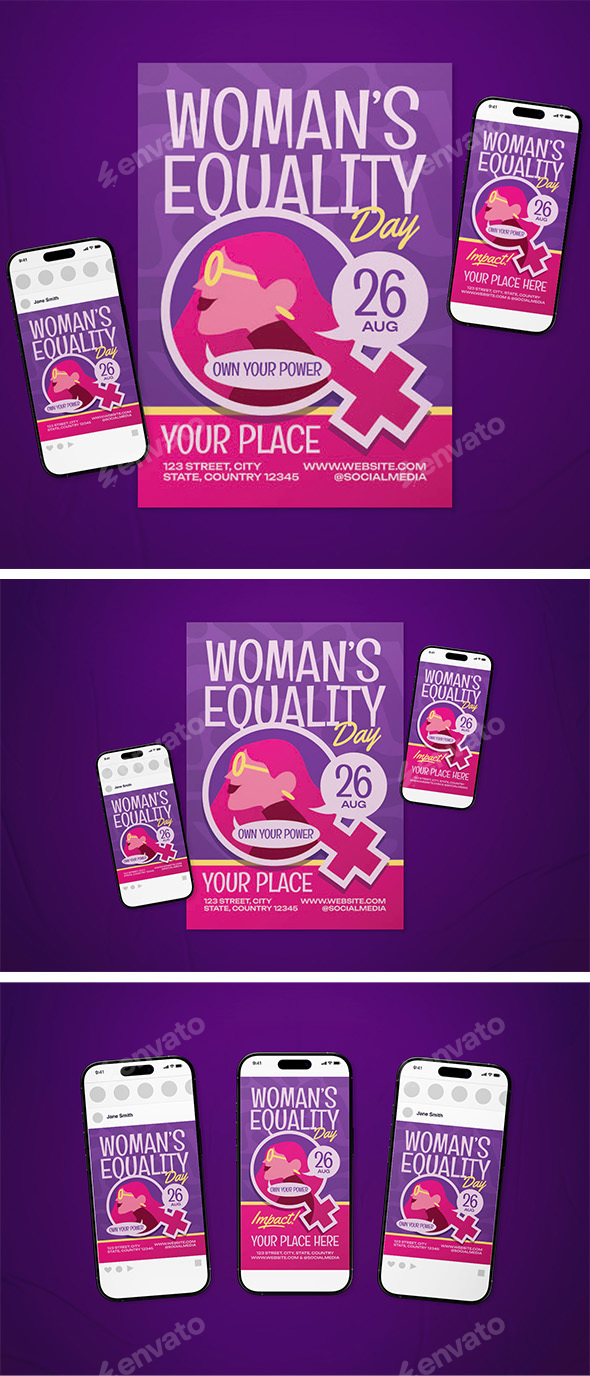 Woman's Equality Day Event Flyer Set