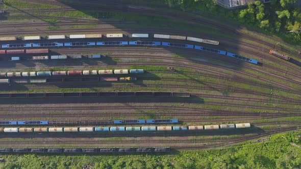 Empty Platforms and Railway Tanks on an Industrial Railway Siding alt