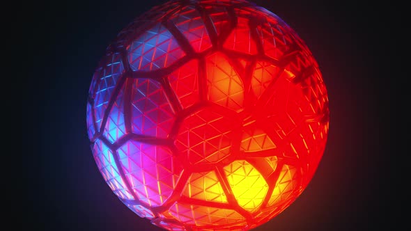 Mesh Neon Sphere in Cracks alt