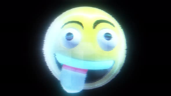 Happy Emoji Hologram 4k