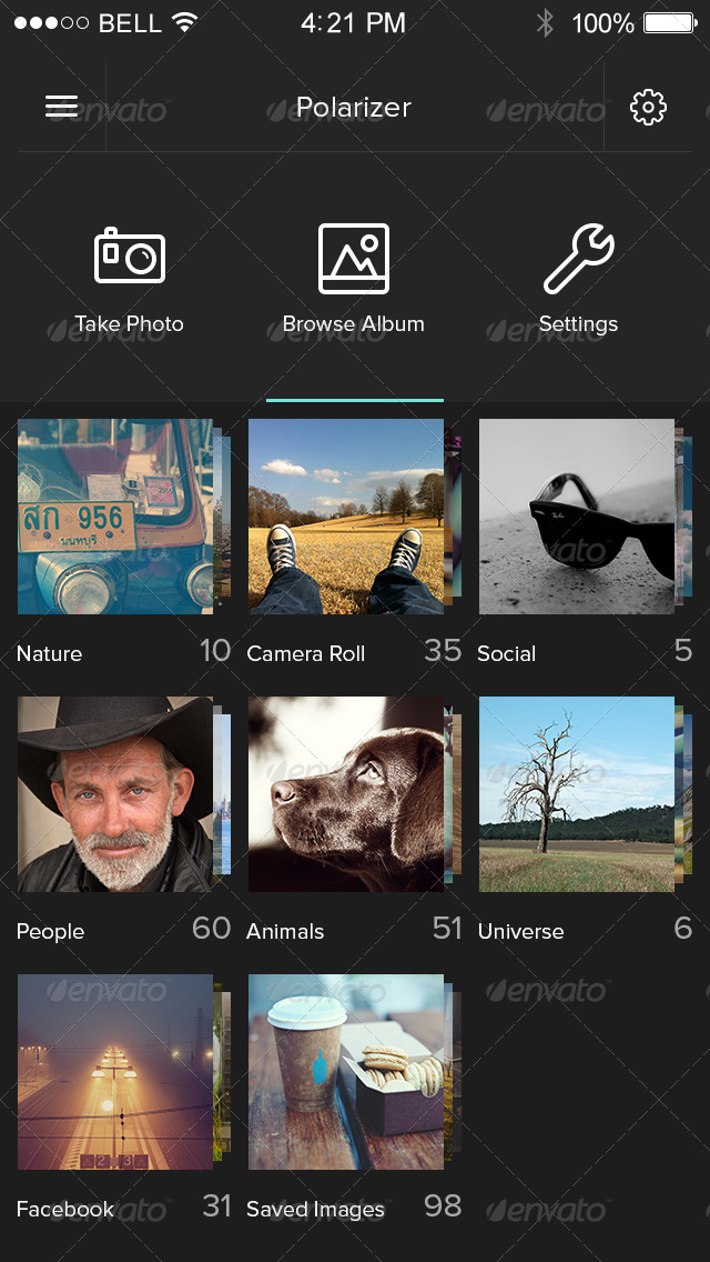 Polarizer Photo Editing App GUI by azyrusmax GraphicRiver