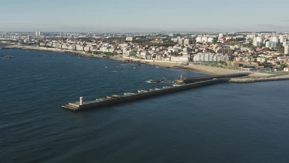 Urban Area Extends to the Coastline of the Atlantic Ocean As Seen From Above alt