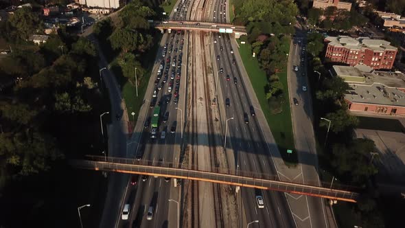 Chicago Traffic Slow Tilt to Skyline