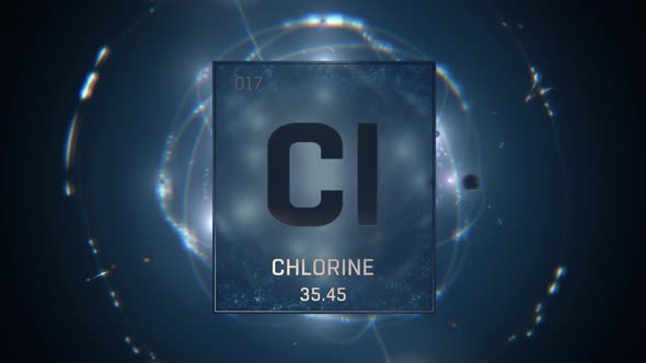 Chlorine As Element 17 Of The Periodic Table On Silver Background