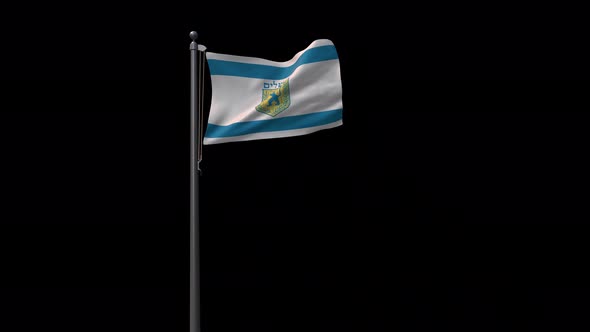 Jerusalem City Flag With Alpha 4K alt