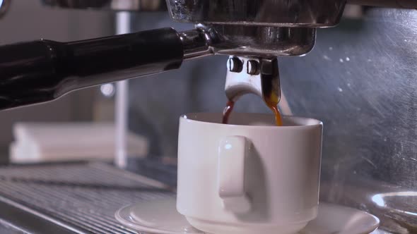 Coffee Machine Making Double Espresso