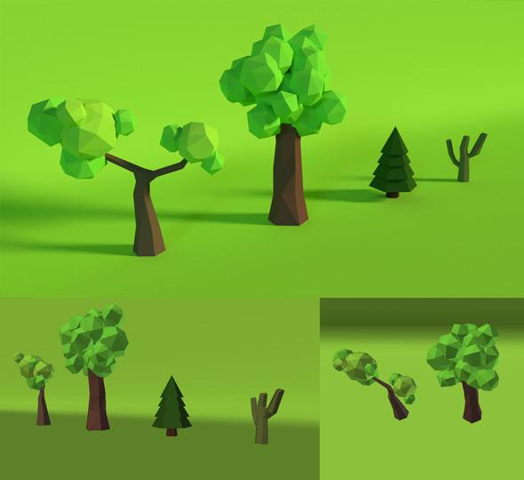 LowPoly Trees .Pack4 - 3Docean 7652538